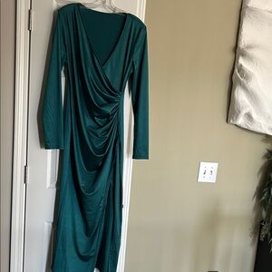 Chic Teal Long Sleeve Dress